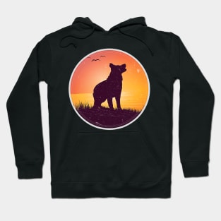 German Shepherd Dog Retro Sunset Hoodie